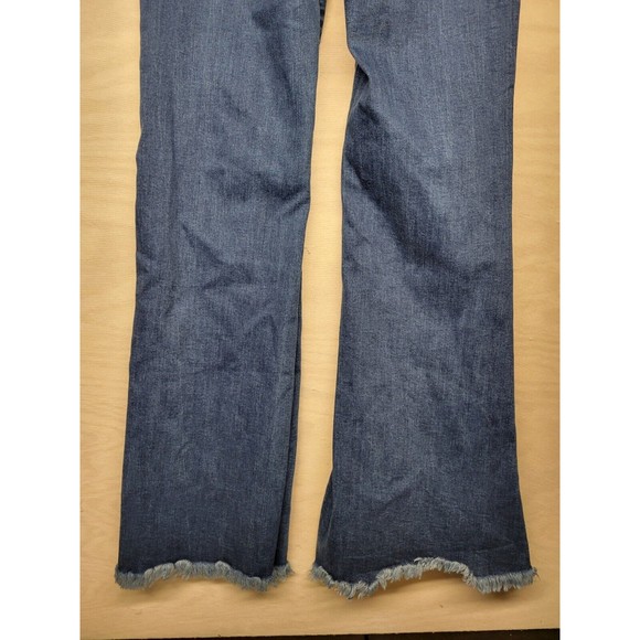 C'est Toi Women's SZ 9/28 Denim Jeans Black Label Button Fly Raw Hem Bell Bottom - Picture 7 of 10